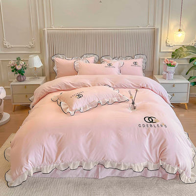 4 τεμάχια κεντήματα κεντήματος για King Size Comforter σε πολυτελή πλυμένο βαμβάκι μετάξι
