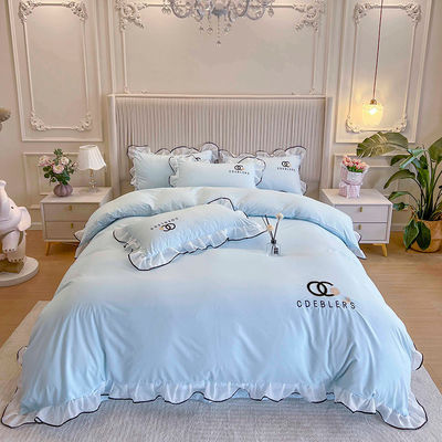 4 τεμάχια κεντήματα κεντήματος για King Size Comforter σε πολυτελή πλυμένο βαμβάκι μετάξι