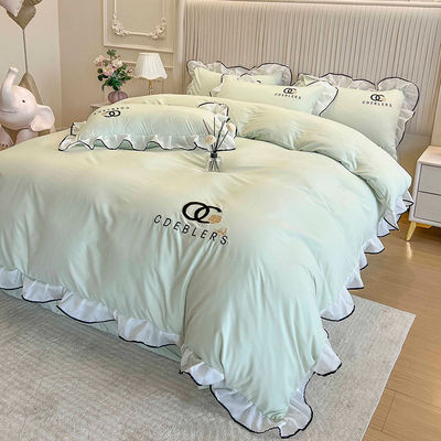 4 τεμάχια κεντήματα κεντήματος για King Size Comforter σε πολυτελή πλυμένο βαμβάκι μετάξι