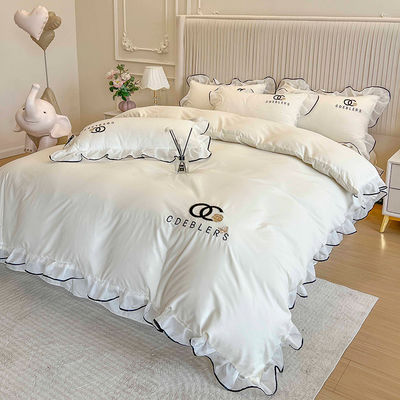 4 τεμάχια κεντήματα κεντήματος για King Size Comforter σε πολυτελή πλυμένο βαμβάκι μετάξι
