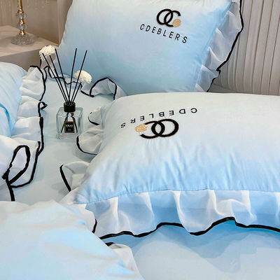 4 τεμάχια κεντήματα κεντήματος για King Size Comforter σε πολυτελή πλυμένο βαμβάκι μετάξι