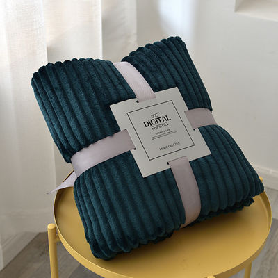 Λαϊκή Super Soft Solid Color 100 Polyester Striped Throw Blanket για σύγχρονο σχεδιασμό