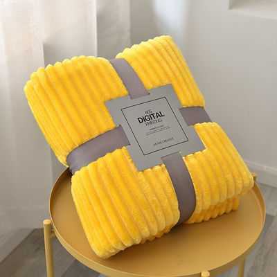 Λαϊκή Super Soft Solid Color 100 Polyester Striped Throw Blanket για σύγχρονο σχεδιασμό