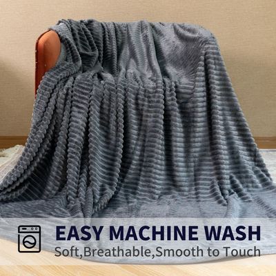 Λαϊκή Super Soft Solid Color 100 Polyester Striped Throw Blanket για σύγχρονο σχεδιασμό