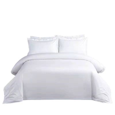 80 Fabric Count Cotton Hotel Bed Sheet Set για εξατομικευμένα σεντόνια σε λευκό χρώμα