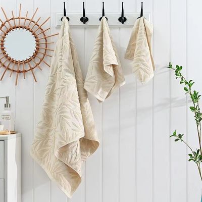 Όλες οι περιστάσεις Κόψτε βελούδινη Jacquard φύλλα πετσέτα μπάνιου για τα δώρα βαθμού στην Ημέρα της Γης