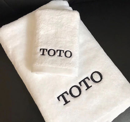 100% βαμβακερό ύφασμα στερεό χρώμα Custom Logo μπάνιο χαρτοπετσέτα για λουτρό πολυτελείας ξενοδοχείου