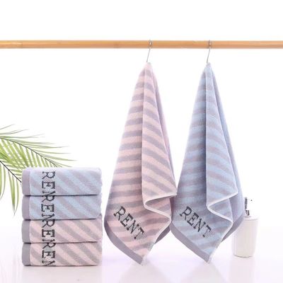 Σκοτεινό χρώμα 16pcs Savage Spun βαμβακερή πετσέτα προσώπου με ανθεκτικά στα λεκέτα γράμματα μπλε κάρυ