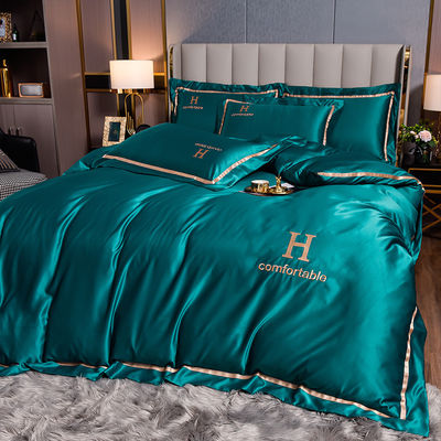 Σύγχρονο στυλ ξενοδοχείο Living Bed Linen Σκληρό χρώμα Έμβρυο Πλυντήριο Σίλκ Κουβέρτο Σετ