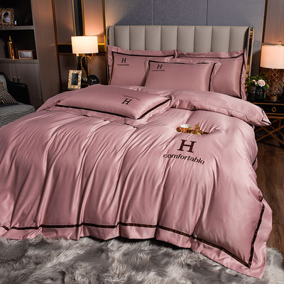 Σύγχρονο στυλ ξενοδοχείο Living Bed Linen Σκληρό χρώμα Έμβρυο Πλυντήριο Σίλκ Κουβέρτο Σετ