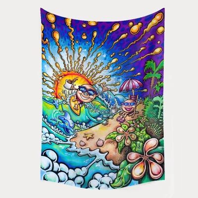 3D εκτύπωση Trippy μανιτάρια ταπετσαρία Hippie Ψυχαιδελική αφηρημένη τέχνη ταπετσαρία για τοίχο κρέμασμα