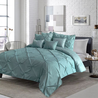 Δημοφιλία Αποθεματικό 90GSM 3 κομμάτια Κάλυψη Pintuck Soft Microfiber στρώμα κρεβατιού Όλες τις εποχές Προσαρμοσμένο κλείσιμο φερμουάρ