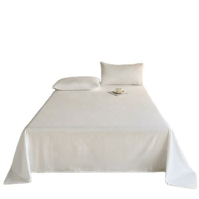 Κατηγορία Α 100% βαμβάκι λευκό King Size στρώμα κρεβατιού Plaid Flat Sheet για κρεβάτι στρώμα κρεβατιού