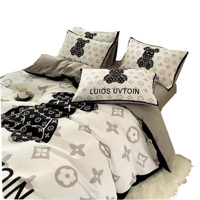 180GSM Cartoon White Bear Head Bear Design Set Bedding Collection Εγκατασταμένο σεντόνι Κάλυψη κρεβατιού Σεντόνι μαξιλάρι