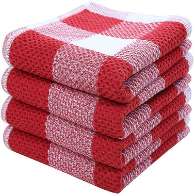 Σφιχτή τετραγωνική πετσέτα με βάφλες Custom Pure Cotton Honeycomb πετσέτα για την προώθηση δώρο