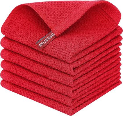 Αποδεκτό OEM καθαρό βαμβάκι Honeycomb κουζίνα τετραγωνικό σύνολο πετσέτας για τη διασυνοριακή προμήθεια