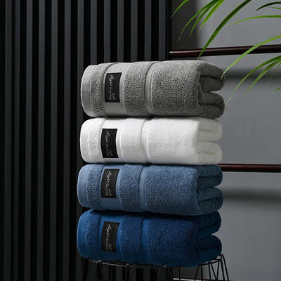 Καθαρό βαμβάκι Luxury Hotel Towel Set με παχύ ριγέ μοτίβο και Jacquard σχεδιασμό