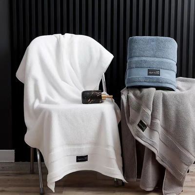 Καθαρό βαμβάκι Luxury Hotel Towel Set με παχύ ριγέ μοτίβο και Jacquard σχεδιασμό