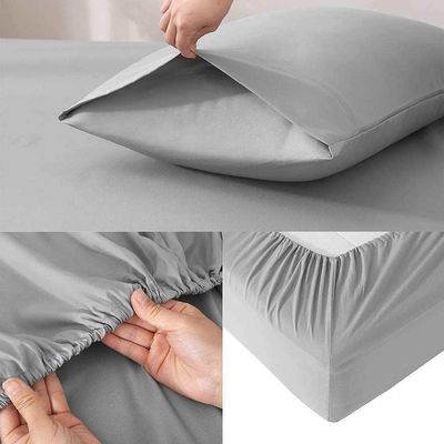 100% Polyester Fiber Soft Woven Bed Linen Set Luxury Comforter Sets Βούρτσισμένο μικροϊνών