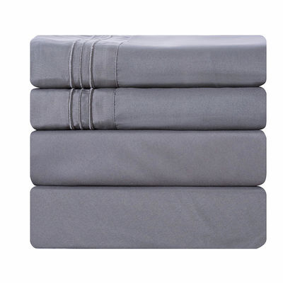 Super King Size Solid Microfiber Sheets Set με υφασμένο ύφασμα και OEM υπηρεσία