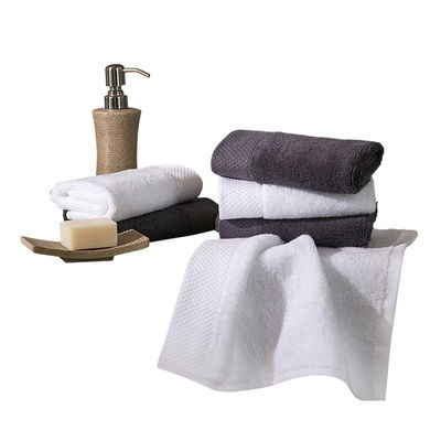 Προσαρμοσμένο λογότυπο Luxury 5 Star Hotel White 100% βαμβάκι Dobby Face Hand Bath Towels Set