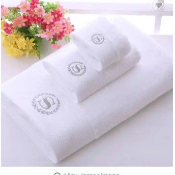 Προσαρμοσμένο λογότυπο Luxury 5 Star Hotel White 100% βαμβάκι Dobby Face Hand Bath Towels Set
