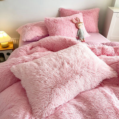 Χωρίς προσαρμογή απαιτείται Morden Luxury Jade Pink Shaggy Warm Mink Velvet Set