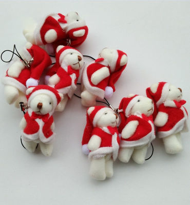 Μίνι Χριστούγεννα Knuckle Bear 6cm Plush Toy Teddy Bear Doll Pendant με 6*3*2cm Μέγεθος