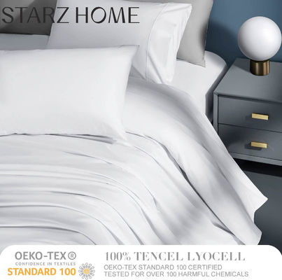 Σύνολο κουβέρτων 100% Tencel Plain 4PCS Συστήματα σεντόνια για μια πολυτελή εμπειρία κρεβατιού