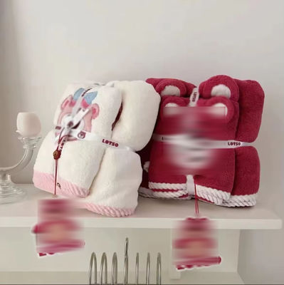Υπερ-ισχυρή απορρόφηση νερού στο σπίτι Baby Bath Towel Set Coral Velvet Set με μοτίβο καρτούν