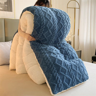 Καθαρό χρώμα Super Soft Jacquard Plaid παχύ Χειμερινό Φούνο Βαλβούτο Πανδύα για King Size κρεβάτι