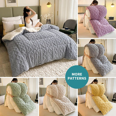 Καθαρό χρώμα Super Soft Jacquard Plaid παχύ Χειμερινό Φούνο Βαλβούτο Πανδύα για King Size κρεβάτι