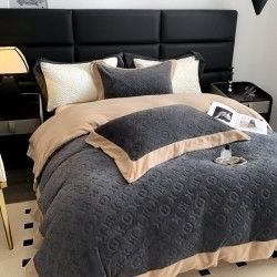 Προσαρμοσμένο λογότυπο Προσαρμοσμένο χριστουγεννιάτικο κέντημα Πλυμένο βαμβάκι μετάξι Τέσσερα κομμάτια στρώμα κρεβατιού