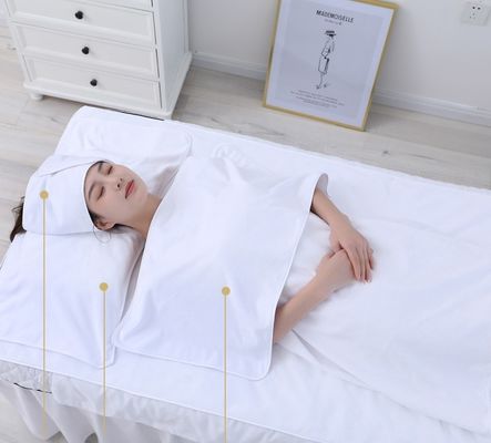 Πέντε κομμάτια μικροϊνών χαρτοπετσέτα μπάνιου τέλεια για καθαρισμό προσώπου και πολυτελή θεραπεία σπα