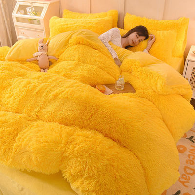 128x68 Δυσσωματικότητα υφάσματος Mink Fur Velvet Fluffy Plush στρώμα κρεβατιού 4 κομμάτια χρώμα ουράνιο τόξο