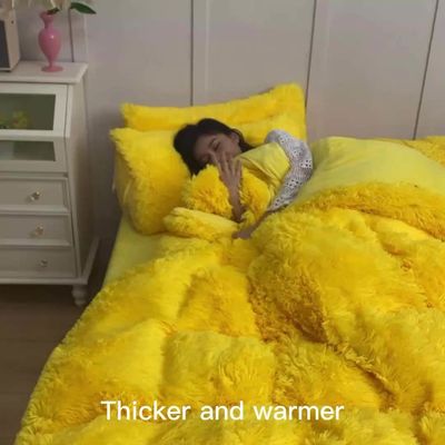 128x68 Δυσσωματικότητα υφάσματος Mink Fur Velvet Fluffy Plush στρώμα κρεβατιού 4 κομμάτια χρώμα ουράνιο τόξο
