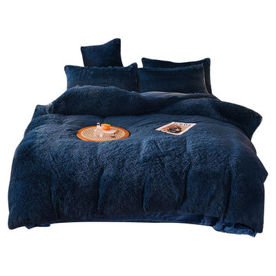 128x68 Δυσσωματικότητα υφάσματος Mink Fur Velvet Fluffy Plush στρώμα κρεβατιού 4 κομμάτια χρώμα ουράνιο τόξο