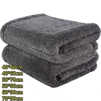 Προσαρμοσμένα χρώματα Spun-place Τεχνολογία Microfiber Plush Twist πετσέτες για ξήρανση καθίσματος αυτοκινήτου
