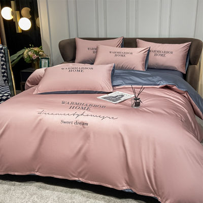 Γεωμετρικό Lyocell 100% Tencel στρώμα κρεβατοκάμαρα με Stripe σχεδιασμό κουβέρτα κάλυψη Set εξατομικευμένο