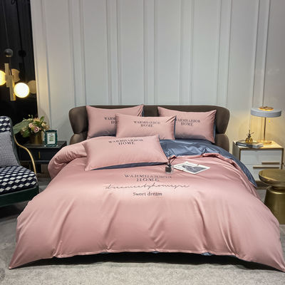Γεωμετρικό Lyocell 100% Tencel στρώμα κρεβατοκάμαρα με Stripe σχεδιασμό κουβέρτα κάλυψη Set εξατομικευμένο