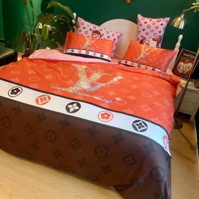 Διαγωνική εκτύπωση Luxury Violent Bear Sheet Set Customized Designer Bed Linen Set