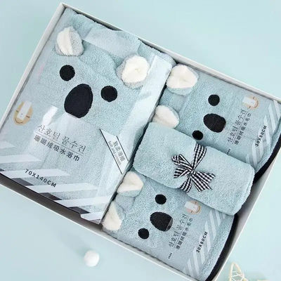 Προσαρμοσμένο λογότυπο Quick Dry 4 Piece Bath Towel Set Soft Touch Hand and Face Print Luxury Towel Set για όλες τις ηλικίες