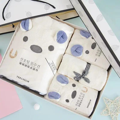 Προσαρμοσμένο λογότυπο Quick Dry 4 Piece Bath Towel Set Soft Touch Hand and Face Print Luxury Towel Set για όλες τις ηλικίες
