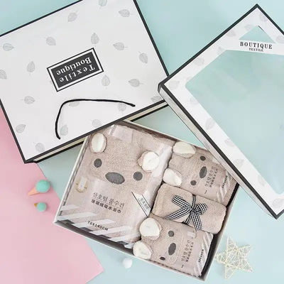 Προσαρμοσμένο λογότυπο Quick Dry 4 Piece Bath Towel Set Soft Touch Hand and Face Print Luxury Towel Set για όλες τις ηλικίες