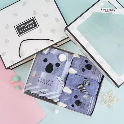 Προσαρμοσμένο λογότυπο Quick Dry 4 Piece Bath Towel Set Soft Touch Hand and Face Print Luxury Towel Set για όλες τις ηλικίες