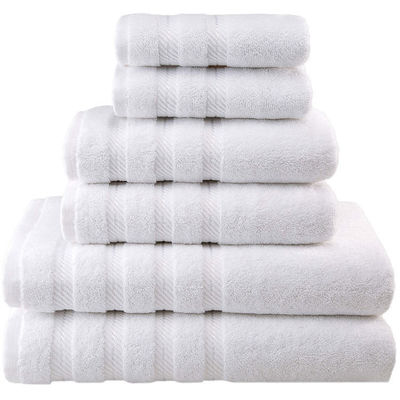 Super Soft Luxury Dobby Border 6 κομμάτια 100% βαμβακερό χαρτοπετσέτα για μπάνιο ντους υφασμένο