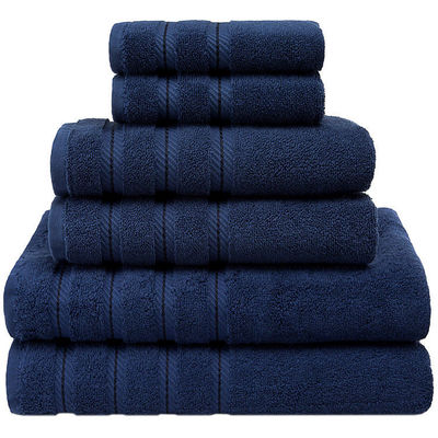 Super Soft Luxury Dobby Border 6 κομμάτια 100% βαμβακερό χαρτοπετσέτα για μπάνιο ντους υφασμένο