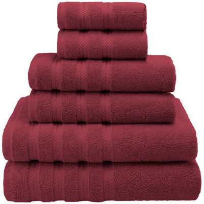 Super Soft Luxury Dobby Border 6 κομμάτια 100% βαμβακερό χαρτοπετσέτα για μπάνιο ντους υφασμένο