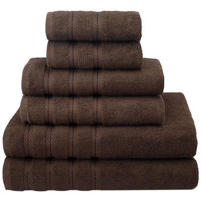 Super Soft Luxury Dobby Border 6 κομμάτια 100% βαμβακερό χαρτοπετσέτα για μπάνιο ντους υφασμένο