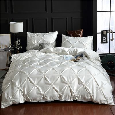 3D Luxury Style Hotel Home White Euro Παντοδύναμη Κάλυψη Με Κεφαλοφόρο Κάλυψη 3pcs Εγκατάσταση κρεβατιού